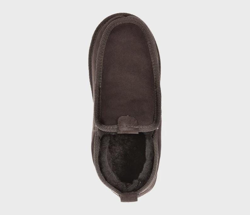 Men’s High Sheepskin Slippers – BROWN Wool Boots, Warm Lambskin House Shoes, 100% Natural Leather, Cozy Gift for Him