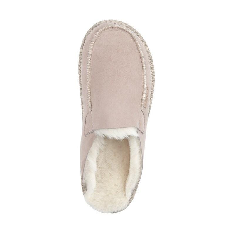 Women’s Sheepskin Moccasins, women slippers – Fluffy Wool Slippers, Beige & White Handmade Mules, Cozy Indoor Shoes, Gift for Her