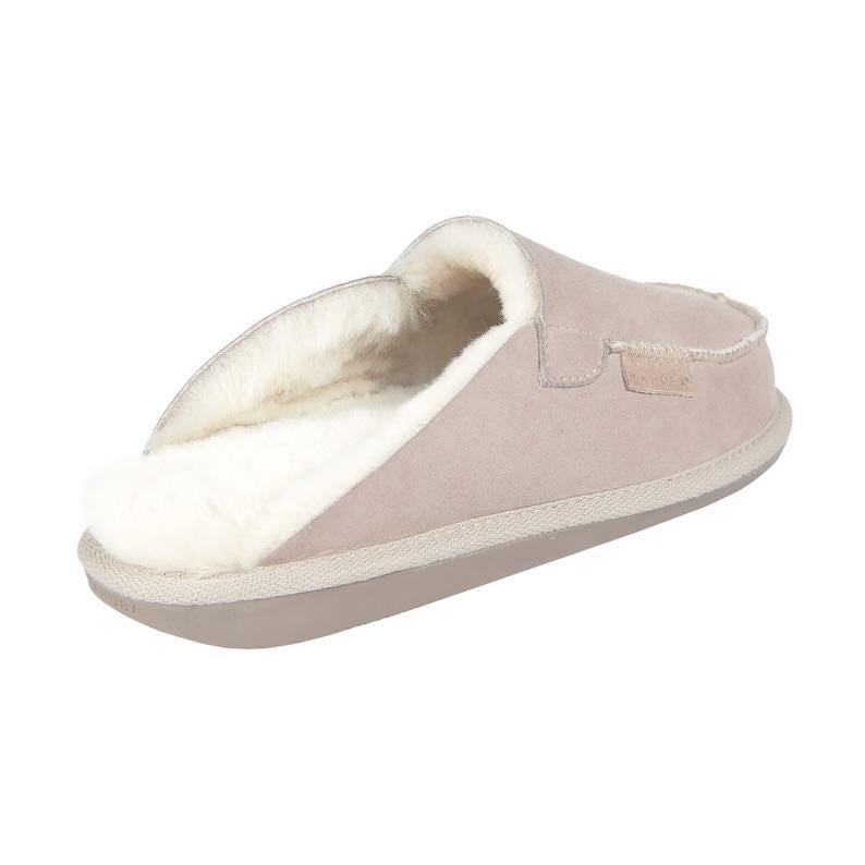 Women’s Sheepskin Moccasins, women slippers – Fluffy Wool Slippers, Beige & White Handmade Mules, Cozy Indoor Shoes, Gift for Her