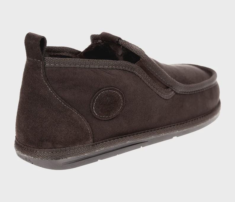 Men’s High Sheepskin Slippers – BROWN Wool Boots, Warm Lambskin House Shoes, 100% Natural Leather, Cozy Gift for Him